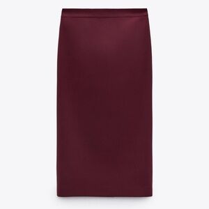 Zara Midi Pencil Skirt in Burgundy